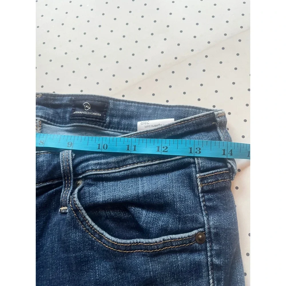 AG Adriano Goldschmied Women 28R Slim Straight Stretch Jeans Medium Wash USA